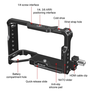 Pour <span class=keywords><strong>Sony</strong></span> ILCE-A7CM2 / Alpha <span class=keywords><strong>7C</strong></span> II / Alpha 7CR PULUZ stabilisateur de cage de caméra en métal - Product Image 3