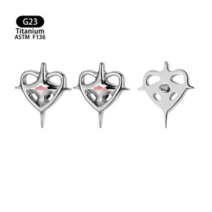 G23 <b>Titanium</b> Star Ear <b>Stud</b> 8mm 9mm F136 Implant Grade Body Jewelry Unisex - Product Image 5