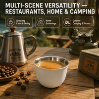 Tasse à café arabe en acier inoxydable à double paroi de 70 ml, vente en gros, mug Cawa Finjan pour restaurant, camping