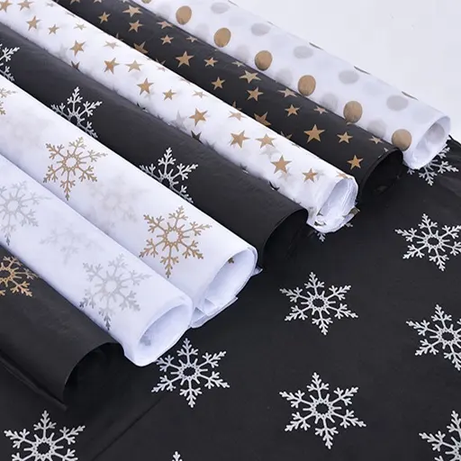 17gsm Black Custom Printed Tissue Wrapping paper