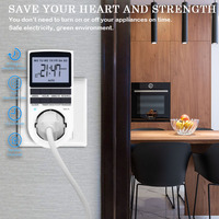 Enchufe Inteligente con Temporizador Digital LCD Electrónico, Programable con Ciclo de 7 Días para Tomacorriente de Cocina, IP20