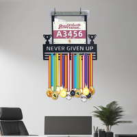 Présentoir de cintre de médaille en bois blanc à montage mural de haute qualité et porte-médaille d'étagère de trophée