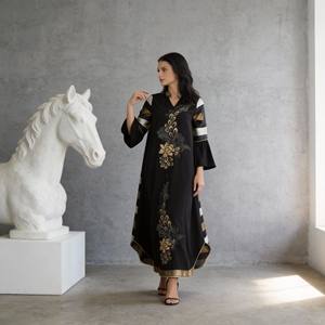 Stylish Elegant Luxury Patchwork Polyester Long Abaya <b>for</b> <b>Muslim</b> <b>Women</b> <b>Dress</b> Custom OEM Wholesale - Product Image 4