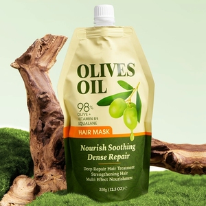 <span class=keywords><strong>Masque</strong></span> capillaire à l'huile d'olive, nourrissant, réparateur, lissant, hydratant, fortifiant, soin capillaire - Product Image 2