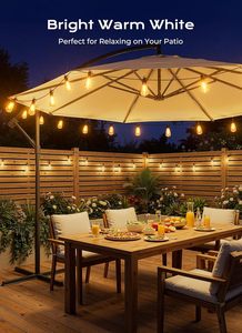 Solar Powered LED <b>String</b> Lights IP44 Waterproof Remote Dimmable Patio Lights for <b>Garden</b> Backyard - Product Image 2