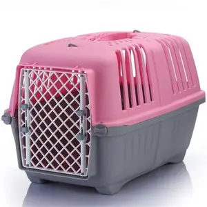 高品质便携式宠物航空公司批准的狗用塑料猫笼