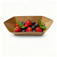 Plateau de service en carton kraft jetable écologique, robuste, pliable, forme personnalisable, avec lamination, pour la restauration