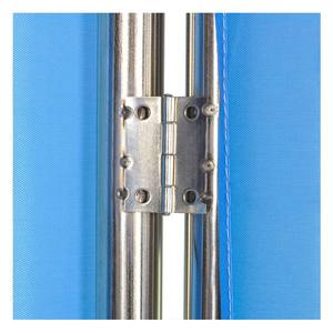 Pantalla médica plegable Medco de cuatro pliegues, azul, metálica, con 4 ruedas giratorias para carro de hospital - Product Image 4