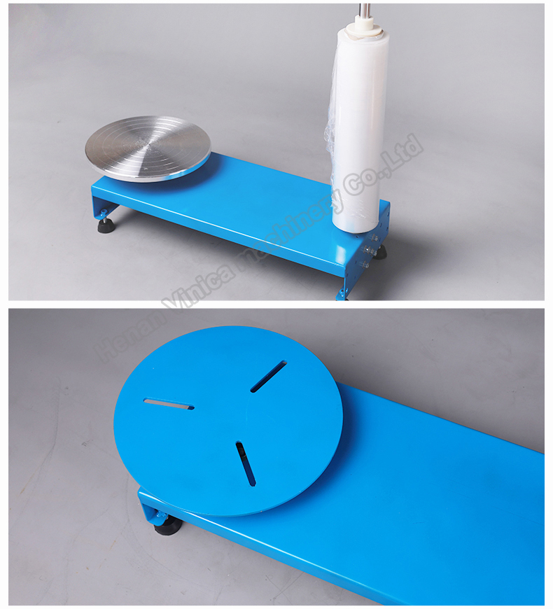 Manual Pallet Stretch Film Wrapping Machine | L-Shaped, 132 Lb Capacity, For Warehouse & Logistics