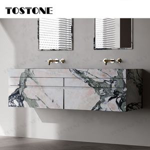 حوض حمام رخامي معلق على الحائط من توس تون <span class=keywords><strong>2026</strong></span> سبرينجز بتصميم كالاكاتا البرتغالي الوردي للديكور الداخلي الحديث للمنازل والفلل - Product Image 1