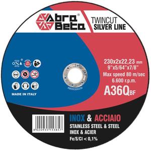 ABRA BETA - AB000300230 A36Q-Discos de corte fino de centro plano (paquete múltiple)-DISCOS DE CORTE ABRASIVOS EAN 8020935153857 - Product Image 1