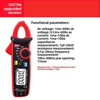 Miniatur UNI-T Ammeter UT210E, meteran arus Ac/dc Multimeter jepit Digital presisi tinggi