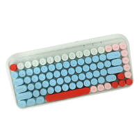 Nuevo Teclado de Oficina Estilo Retro Tipo Escritura, Inalámbrico 2.4GHz, Doble Modo, Interfaz USB Tipo-C, Diseño Dividido, Resistente al Agua, con Panel Táctil