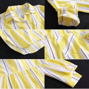 6891 Boutique Ingrosso Primavera 2025 Nuova Camicia Lunga da Donna alla Moda Casual con Colletto a Righe Maniche Lunghe Slim Fit - Product Image 4