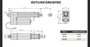 Лучшие продажи, 12 В, 24 В, 200 мм, 250 мм, 400 мм, 500 мм, 2500N 3000N 4000N 20 25 кг, 300 кг, Электрический бесшумный линейный привод - Product Image 5
