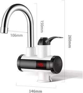 Robinet chauffe-eau électrique instantané avec poignée unique et douchette en plastique pour cuisine ou salle de bain - Product Image 6