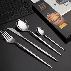 Factory Wholesale Flatware Sets Coloured Gold Cutlery Set Stainless Steel Cutlery Sets With Free Gift Box