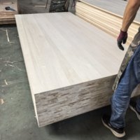Panneaux de bois collés sur le chant, séchés au four, en peuplier blanchi, pour usine