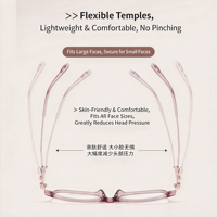 2630 Kacamata Wanita Trendy High-end untuk Kegunaan Sehari-hari dengan Bingkai Lebar 4mm, Kompatibel dengan Lensa Presbyopia