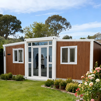 Maison conteneur préfabriquée mobile moderne extensible de 40 pieds sur 20 pieds, prête à l'emploi, avec chambre et salle de bain