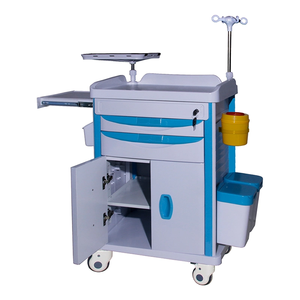 4 서랍이있는 저렴한 병원 모바일 <span class=keywords><strong>ABS</strong></span> 플라스틱 의료 응급 소생 트롤리 충돌 카트 - Product Image 5