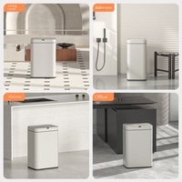 Poubelle intelligente ELPHECO en acier inoxydable avec capteur, couvercle à commande inductive, grande capacité pour la maison, la cuisine, le salon et les toilettes