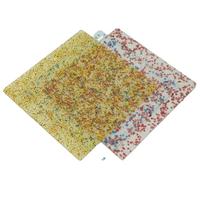 Ventes directes d'usine 4x8ft 1/8 pouces feuille acrylique de paillettes d'argent de confettis transparents
