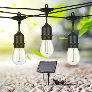 Edison Bulb Smart Eco Patio Crystal Garden Porch Christmas Poles Waterproof S14 Outdoor Solar Led String Lights
