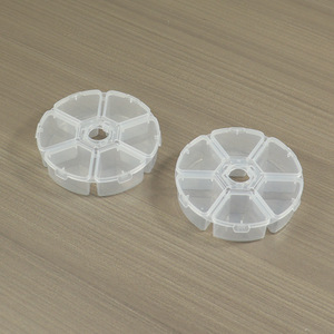 Round 6-Compartment Transparent Plastic Jewelry Storage Box For Beads Earrings Fishhook Parts Desktop Organizer 10.3cm - Product Image 2