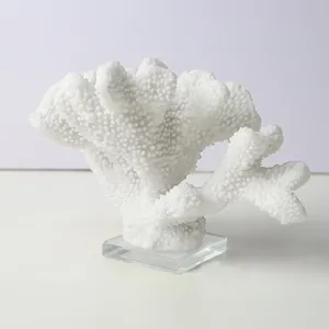 Coral de aquário branco de resina para casa