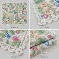 Napperons ronds élégants, résistants à la chaleur, lavables, brodés, pour la décoration de la maison, la cuisine, style vintage, dentelle florale