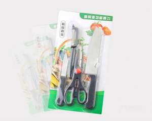 Ensemble de couteaux de cuisine, ensemble d'outils de coupe en métal monobloc pour la cuisine à domicile, sans danger pour les aliments - Product Image 4