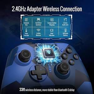 Adaptateur sans fil BT BETMI pour une seule manette / Joysticks à effet Hall / Prise audio TRRS / Turbo / Marco / Double vibration - Moule exclusif - Product Image 2