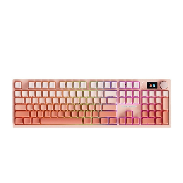 New Arrival LANGTU LT104 Side Carved Gradient Customized Mechanical Keyboard Wireless 2.4g Three Mode RGB Keyboard