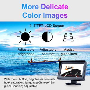 B-qtech 4.3 inch IPS màu TFT LCD màn hình hiển thị sao lưu máy ảnh màn hình cho xe ô tô xe tải xe tải chỉ phía sau xem ngược hiển thị - Product Image 2