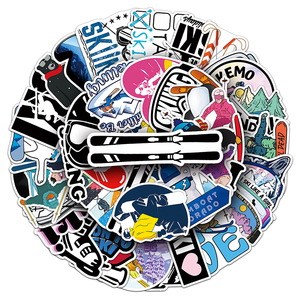 50 pièces de haute qualité <span class=keywords><strong>Ski</strong></span> Sports Snowboard <span class=keywords><strong>autocollant</strong></span> personnalisé vinyle étanche Offset Stickers muraux - Product Image 1