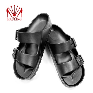 Sandales EVA flexibles à deux bandes avec boucles réglables, semelle légère et coussinée, antidérapante, pour la plage et les voyages. - Product Image 1