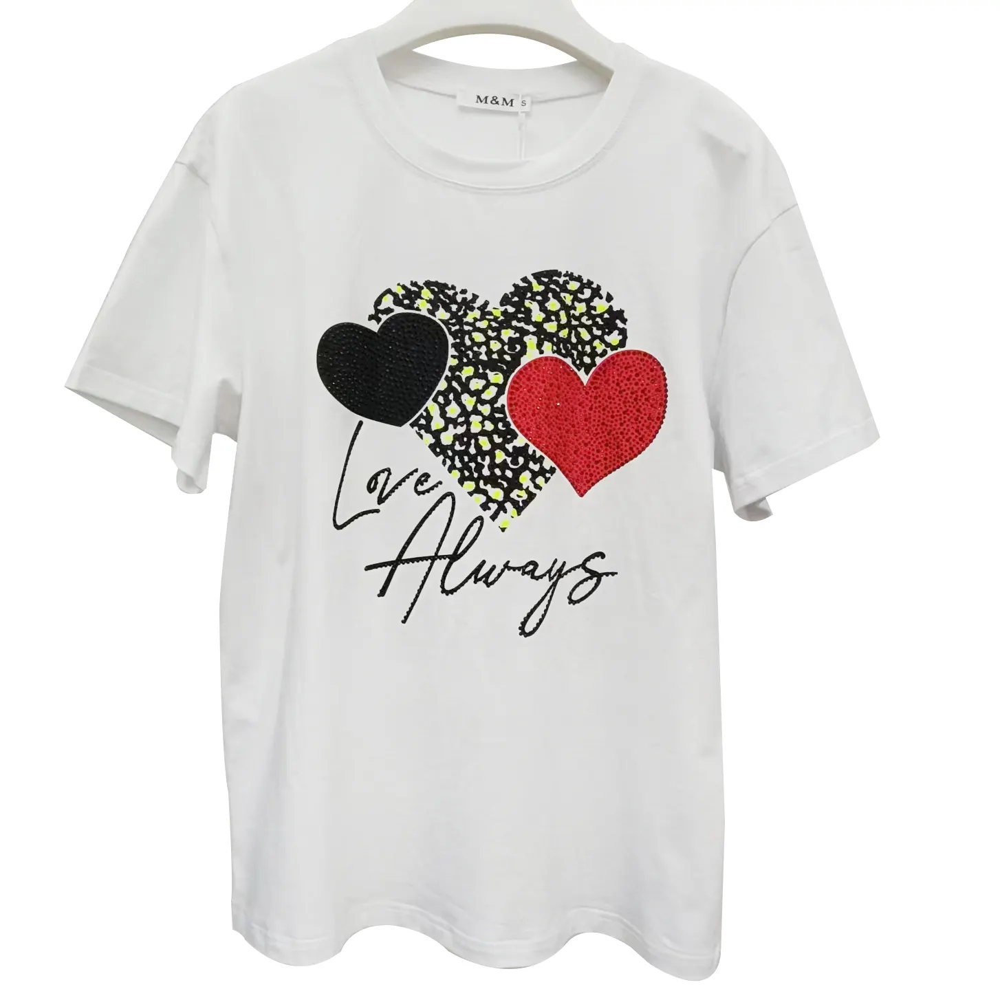 Camiseta de punto para mujer, informal de gran tamaño para uso diario, camiseta blanca de manga corta para primavera y verano para hombre y mujer