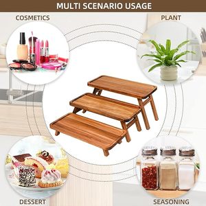Factory Customized Wood Party Serving Tray Tiered Wooden 3 Layer Food Organization Serving Tray Rack Cupcake <b>Stand</b> - Product Image 5