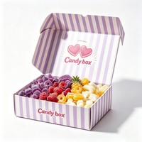 Boîte d'emballage de bonbons personnalisée en gros, boîte pliable en papier pour cadeaux, boîte d'expédition pour chocolats, bonbons et en-cas