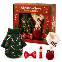 Coffret Cadeau Noël, Halloween et Anniversaire 2026 avec Collier Pull au Design Simple et Ensemble de Quatre Articles Confortables pour Chiens en Hiver