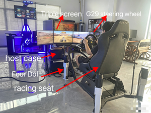Máquina de grúa de tres pantallas con simulación de conducción de seis ejes, juego de carreras de coches operado con monedas metálicas, simulación de seguridad vial, 1 año - Product Image 5