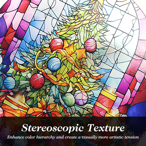 Stained Glass <b>Window</b> Hanging Winter Christmas Tree Stained Glass <b>Panel</b> for Christmas Tree Decoration - Product Image 2