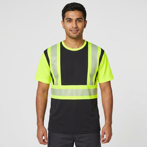 เสื้อยืดนิรภัยแบบสั่งทำพิเศษ OEM รุ่นใหม่ สำหรับทุกเพศ ระดับ Class 2 มองเห็นได้ชัดเจน ระบายอากาศได้ดี พร้อมไฟ LED กันน้ำ สะท้อนแสง แขนสั้น - Product Image 1