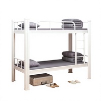 Lit superposé moderne en métal robuste, double, avec cadre en fer, pour dortoir, appartement, enfants, adultes, chambre à coucher, ensemble de meubles