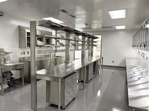 Mesa de laboratorio de acero inoxidable, banco de trabajo resistente a productos químicos, sala limpia, muebles de laboratorio - Product Image 5