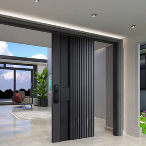 Puerta de Entrada de Aluminio de Lujo Estándar Europeo, Antirrobo, Seguridad Manual, Puerta Residencial Moderna para Jardín Exterior - Product Image 2