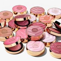 Palette de fard à joues en poudre gaufrée couleur unique personnalisée de haute qualité, pigment minéral longue tenue, fini scintillant et mat, Maquillage Luxe