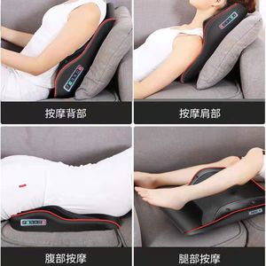 Coussin de massage pour le cou, les épaules et le dos, avec vibration, thérapie thermique, alimenté par batterie, multifonctionnel, soutien lombaire - Product Image 5