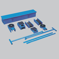 Kit de patins de déplacement pour machines de type chariot, rouleaux de manutention de machines lourdes en acier avec barre de direction et coffret de rangement métallique pour usine